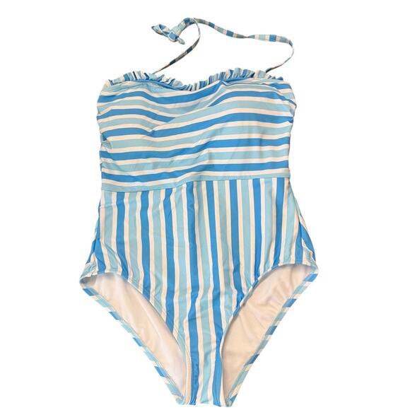 NEW- NWT Draper James Blue Stripe One-Piece Swimsuit Size S - Picture 2 of 6